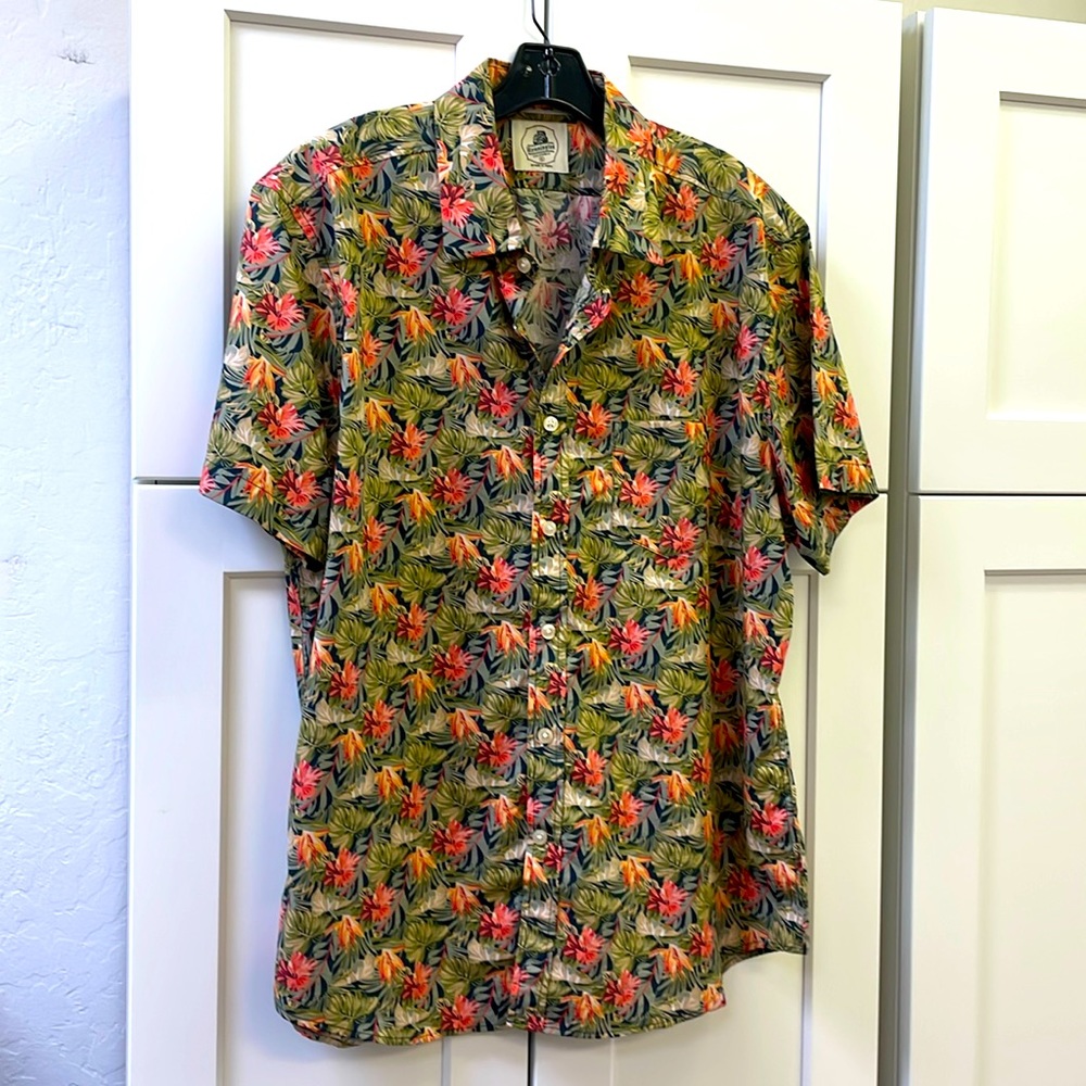 KENNINGTON “THE ESTATE SHIRT” SIZE XL 100% COTTON VIVID FLORAL PRINT